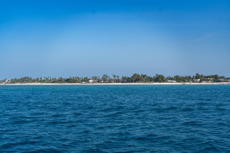 Sansibar Blick vom Meer auf den Strand